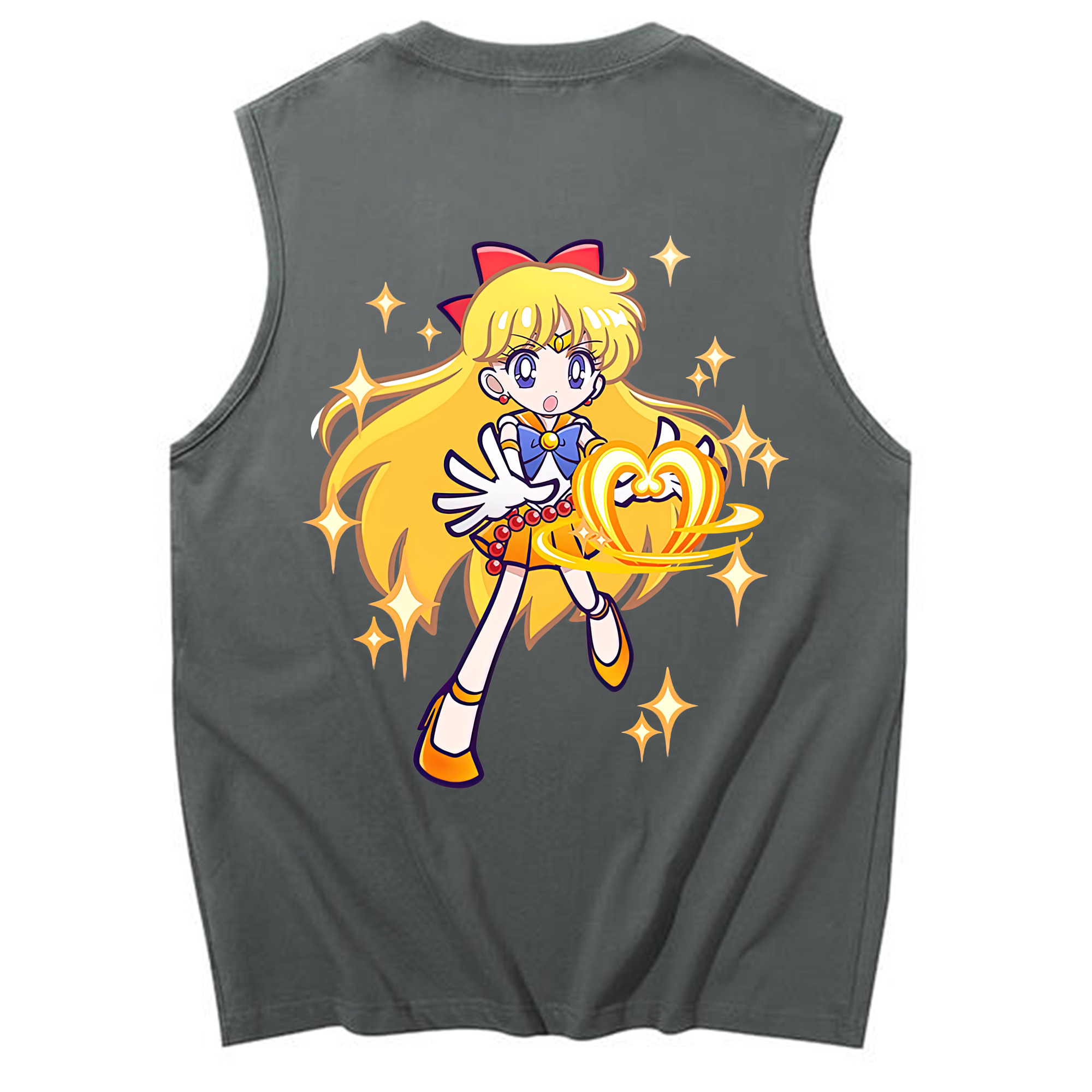 （画像用） 美少女戦士セーラームーン 愛野 美奈子 あいの みなこ Sailor Moon Aino Minako コットン100％タンクトップ（背面プリント）